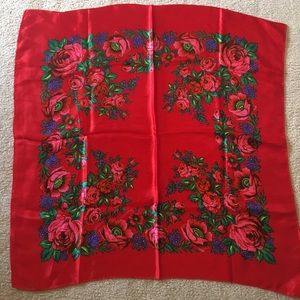 Red Floral Scarf